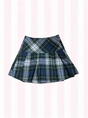 American Eagle Outfitters Green & Blue Plaid Skater Skirt
